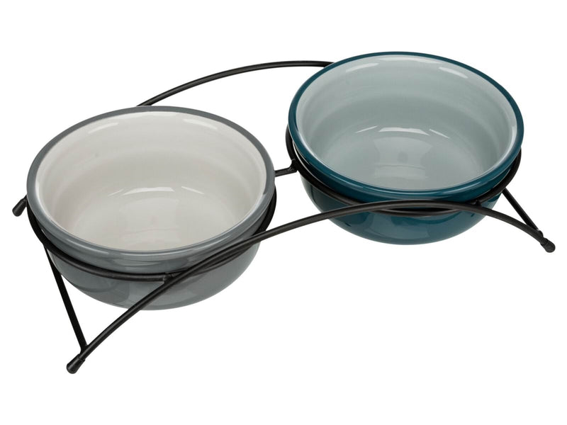 Trixie Keramiknapf-Set mit Metallständer 2x 0,25L