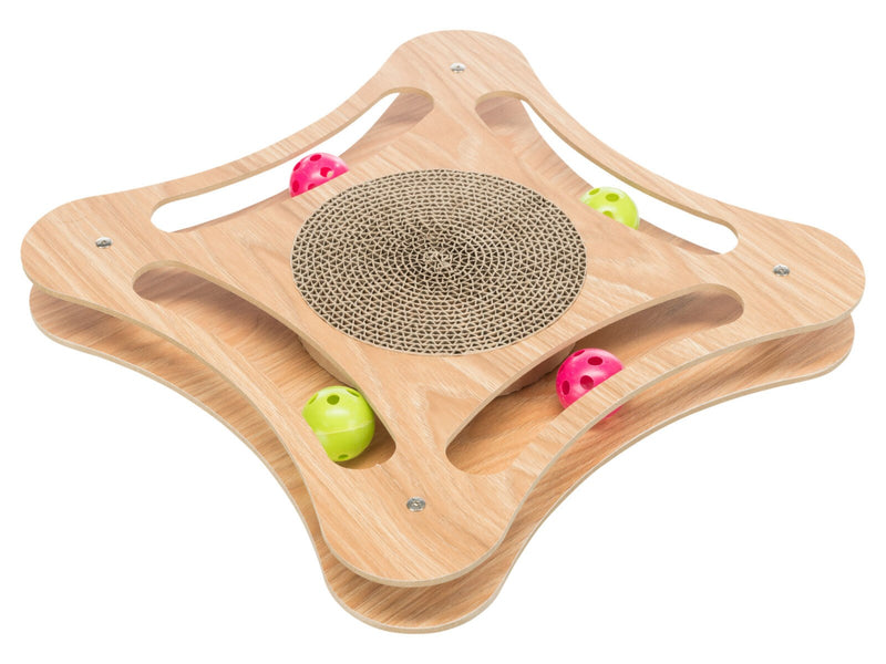 Trixie Kratzpappe mit Holzrahmen & Spielbällen