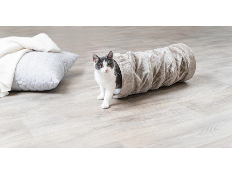 Trixie Playing tunnel plush ø 22 × 60 cm grey