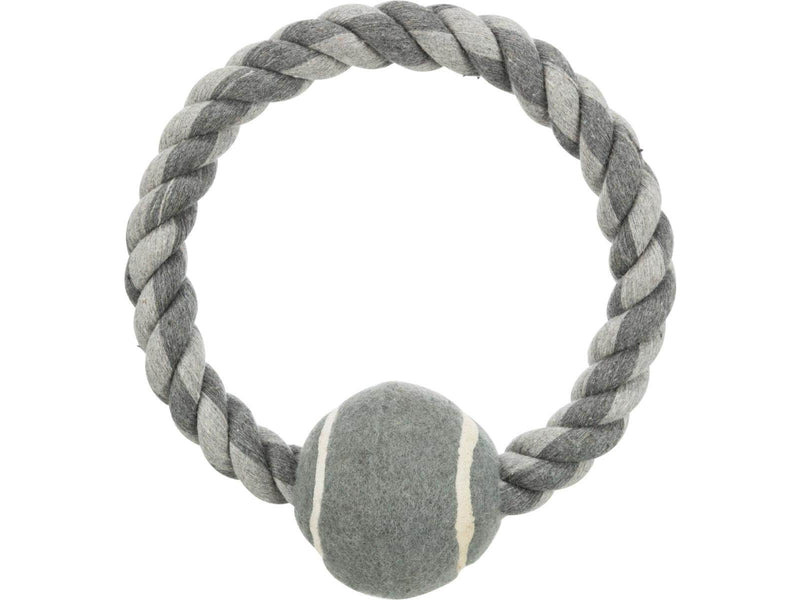 Trixie Rope Ring with Tennis Ball 6.4cm assorted colours