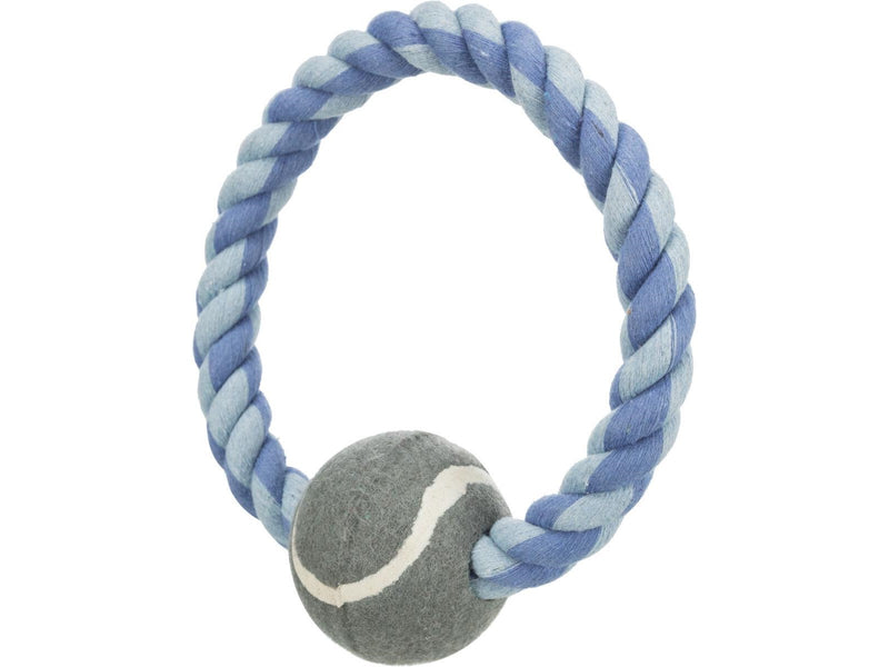 Trixie Rope Ring with Tennis Ball 6.4cm assorted colours