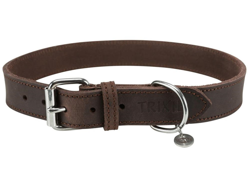 Trixie Rustic fat leather collar L–XL: 57–66 cm/30 mm dark brown