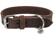 Trixie Rustic fat leather collar S–M: 34–40 cm/25 mm dark brown