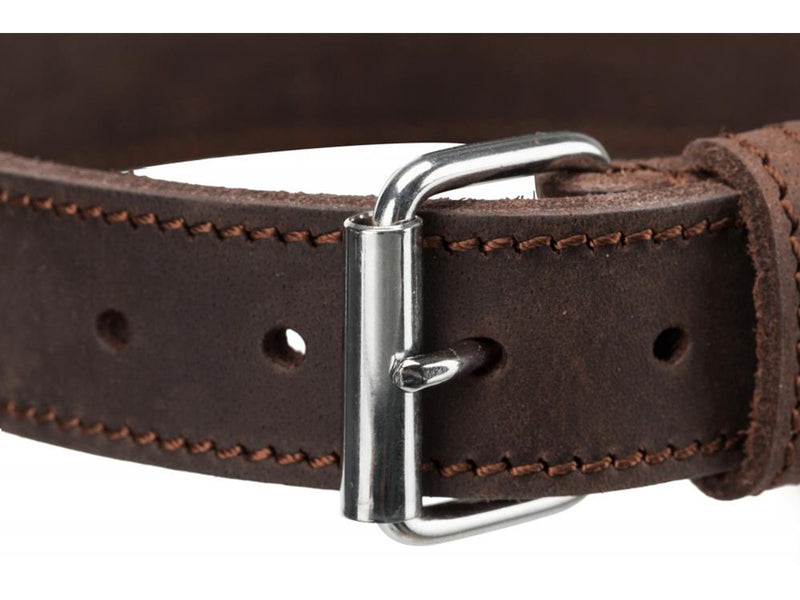 Trixie Rustic fat leather collar S–M: 34–40 cm/25 mm dark brown
