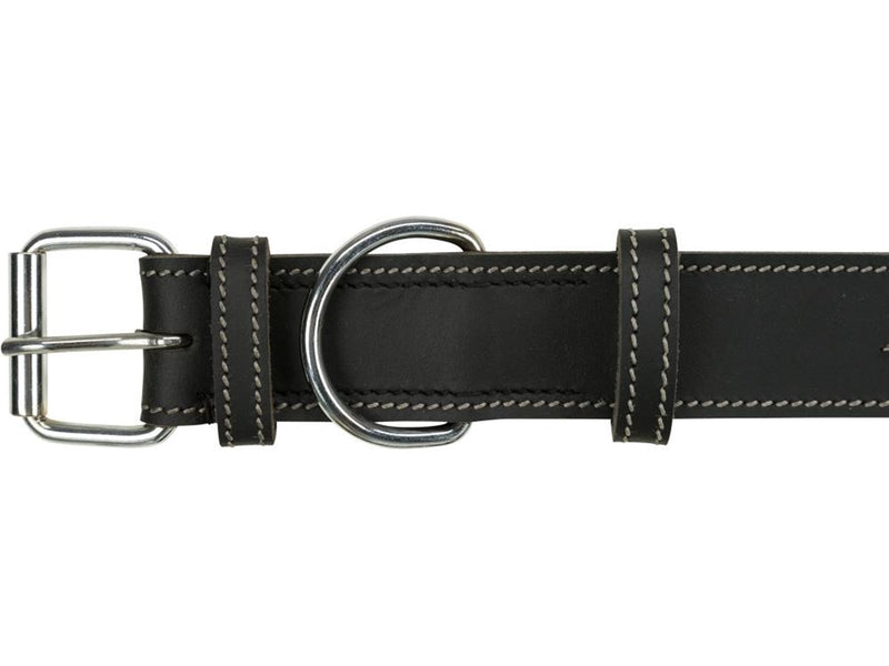 Trixie Rustic fat leather leash Heartbeat L: 47–55 cm/40 mm black