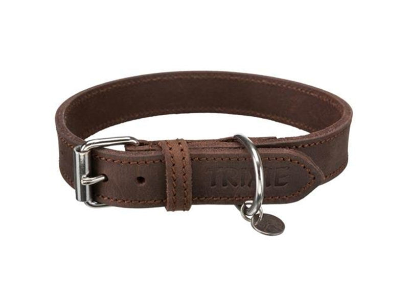 Trixie Rustic fatleather collar M: 37–44 cm/25 mm dark brown