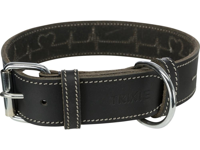 Trixie Rustic fatleather lead Heartbeat M: 38–47 cm/40 mm black