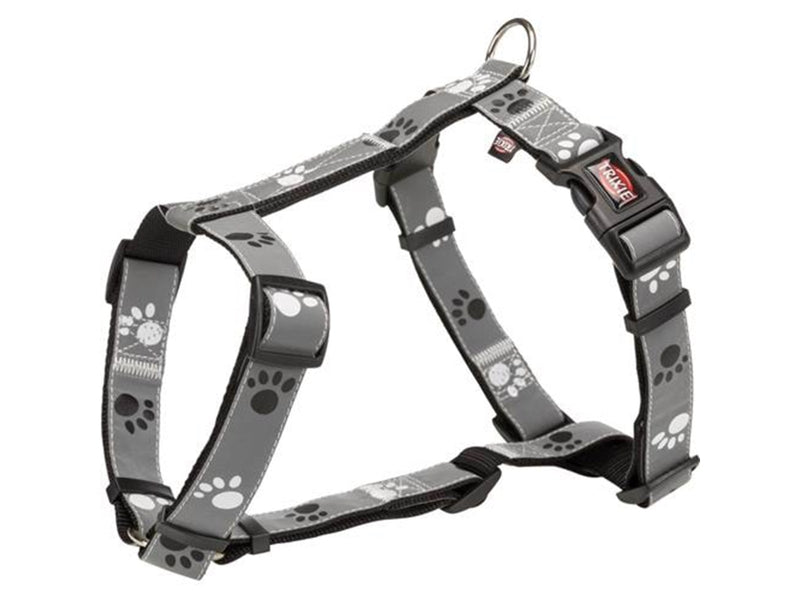 Trixie Silver Reflect H-harness XS–S: 30–40 cm/15 mm black/silver grey