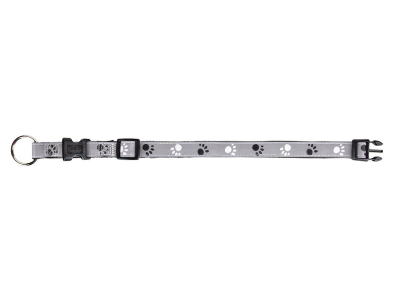 Trixie Silver Reflect collar L–XL: 40–65 cm/25 mm black/silver grey
