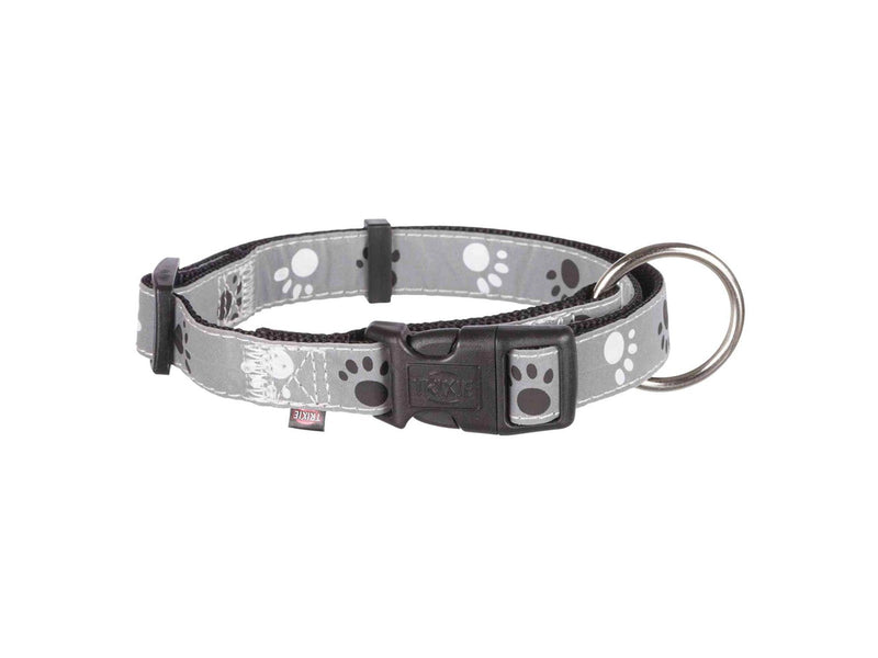 Trixie Silver Reflect collar S–M: 30–45 cm/15 mm black/silver grey