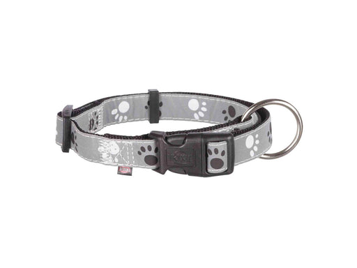 Trixie Silver Reflect collar S–M: 30–45 cm/15 mm black/silver grey