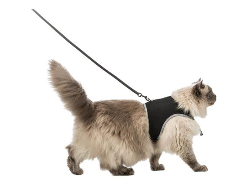 Trixie Softgeschirr XXL mit Leine 36–54 cm, schwarz
