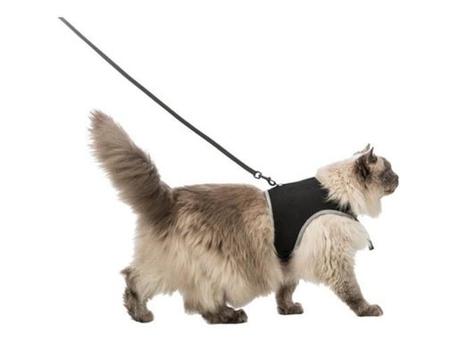 Trixie Softgeschirr XXL mit Leine 36–54 cm, schwarz