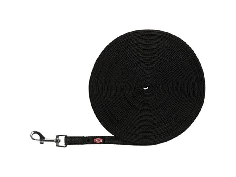 Trixie Tracking leash rubberised S-M: 15 m/15 mm - black