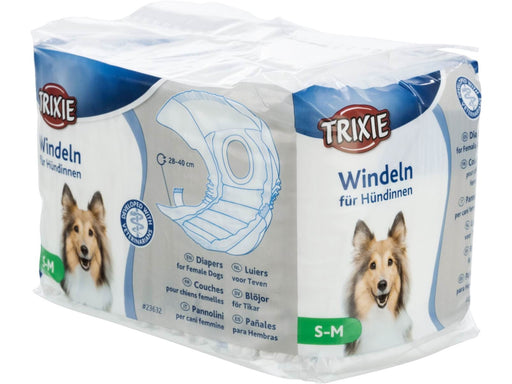 Trixie Windeln für Hündinnen Größe S-M Taillenumfang 28-40cm (12-Pack)