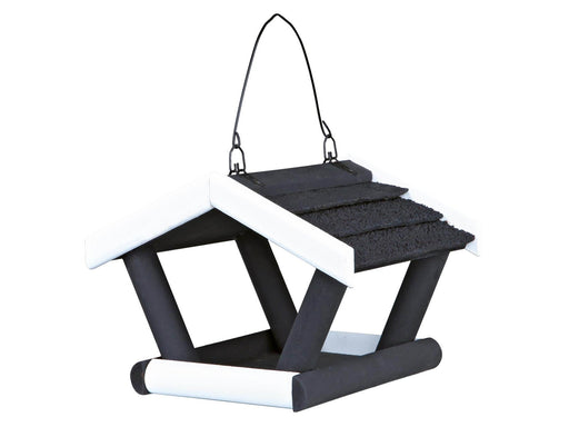 Trixie natura Vogelfutterhaus, hängend, Kiefernholz, 17 × 19 × 14 cm, schwarz/weiß