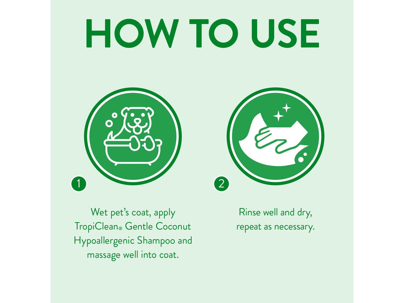 Tropiclean Gentle Coconut Hypoallergenic Shampoo Puppies & Kittens 355ml