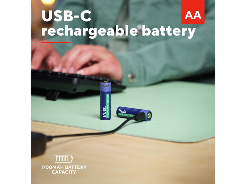 Trust 2 x AA USB-C Rechargeable