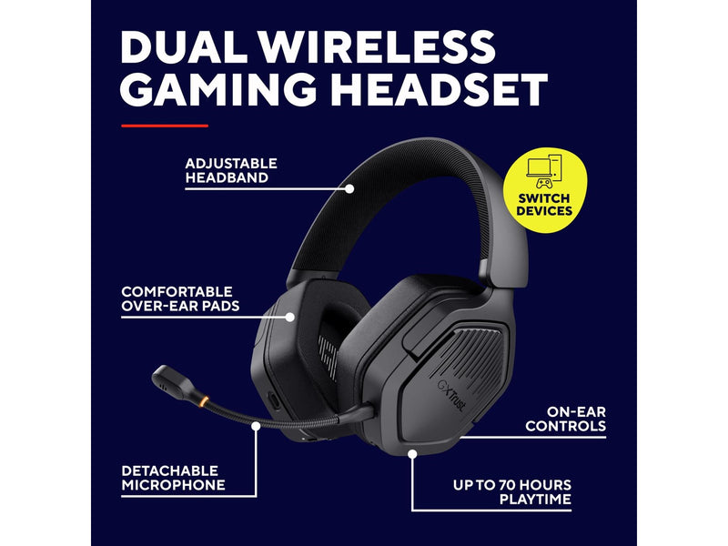 Trust GXT493 Carus - Black - Wireless Headset
