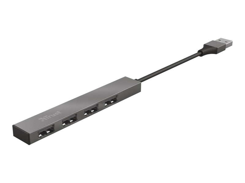 Trust Halyx Aluminium 4-Port Mini USB Hub USB-Hubs - 4 - Schwarz