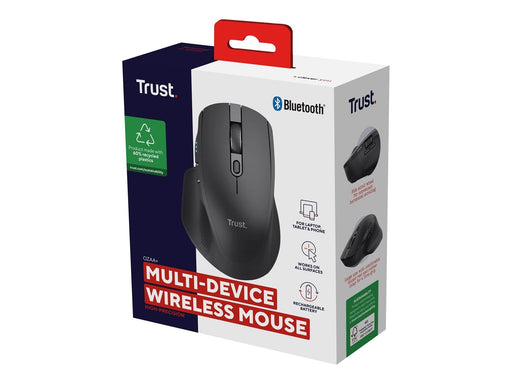 Trust Ozaa+ - mouse - multi-device - Bluetooth 2.4 GHz - black - Maus (Schwarz)