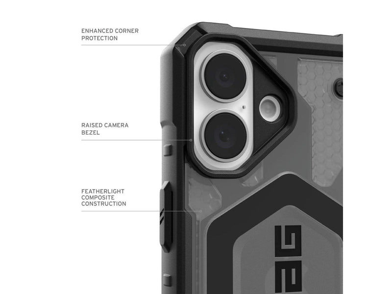 UAG Pathfinder Clear with MagSafe for iPhone 16 - Ash