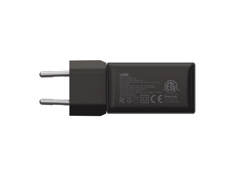 UAG SRGE 100W 3Port 2USB-C - 1USB-A Wall Charger WW Black