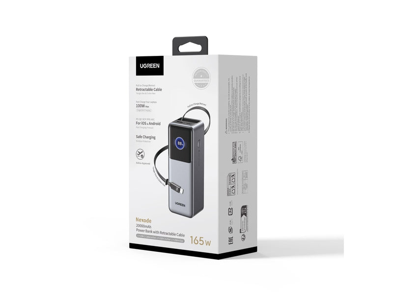 UGREEN 165 W Power Bank with Retractable Cable - 20000 mAh