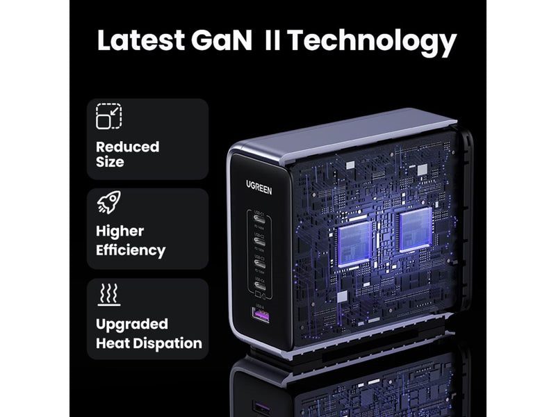 UGREEN 300 W Desktop Fast Charger 1 × USB-A + 4 × USB-C