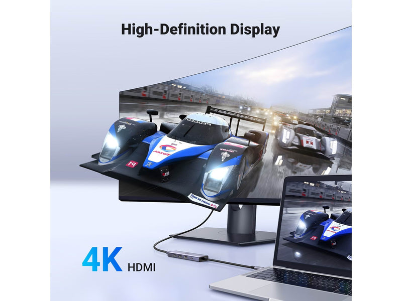 UGREEN 5-in-1 USB-C to 3*USB.3.0+HDMI Hub with USB-C Power Supply