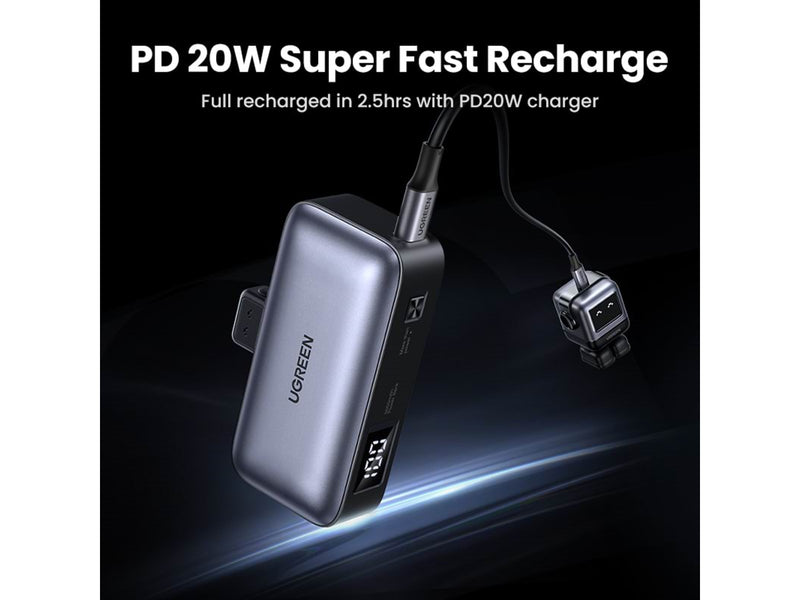 UGREEN 5000mah Power Bank With Built-In Usb-C Connector - 5000 Ah