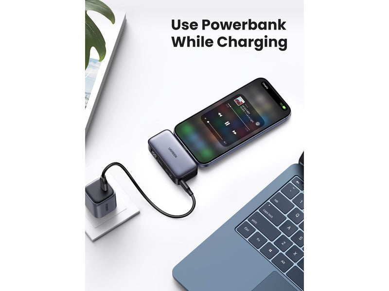 UGREEN 5000mah Power Bank With Built-In Usb-C Connector - 5000 Ah