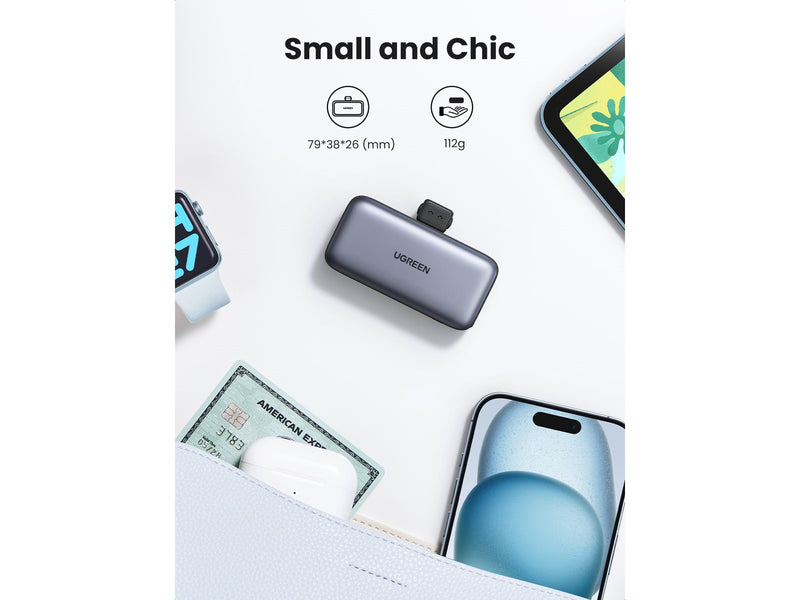 UGREEN 5000mah Power Bank With Built-In Usb-C Connector - 5000 Ah