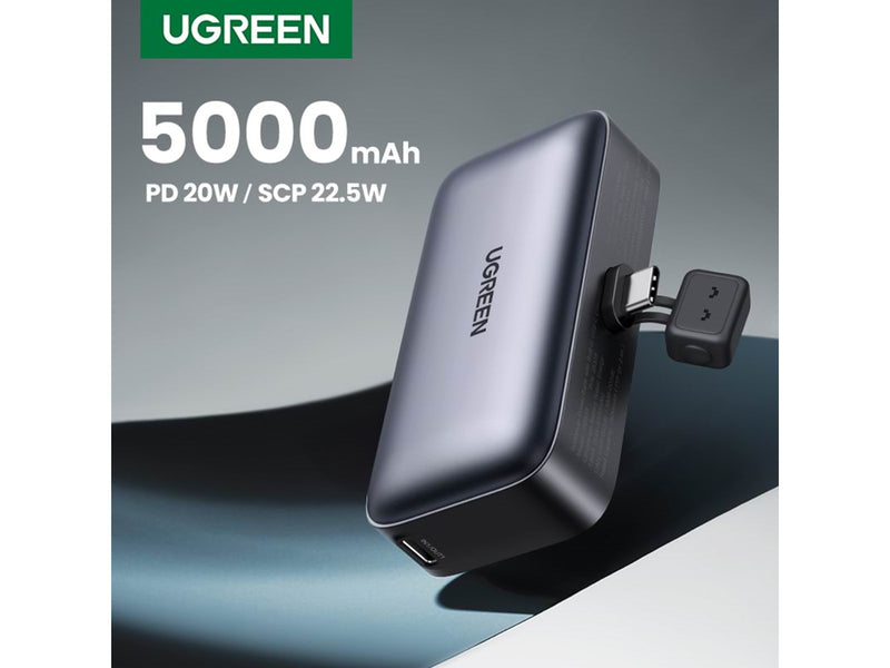 UGREEN 5000mah Power Bank With Built-In Usb-C Connector - 5000 Ah
