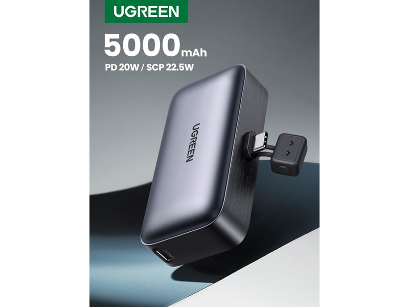 UGREEN 5000mah Power Bank With Built-In Usb-C Connector - 5000 Ah