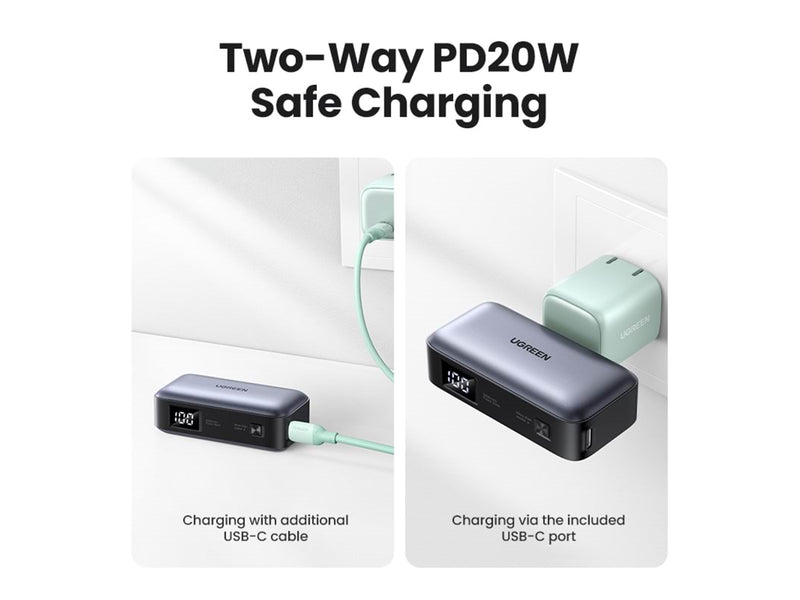 UGREEN 5000mah Power Bank With Built-In Usb-C Connector - 5000 Ah