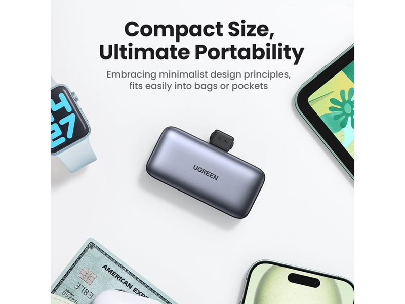 UGREEN 5000mah Power Bank With Built-In Usb-C Connector - 5000 Ah