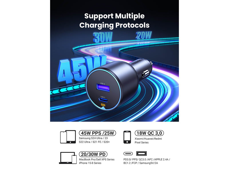 UGREEN 63w 2-Port Fast Car Charger
