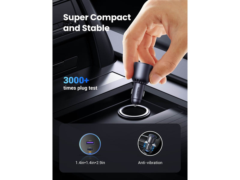 UGREEN 63w 2-Port Fast Car Charger