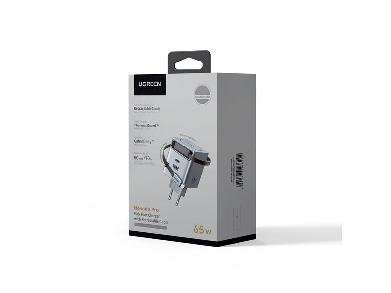 UGREEN 65 W GaN Fast Charger with Retractable Cable
