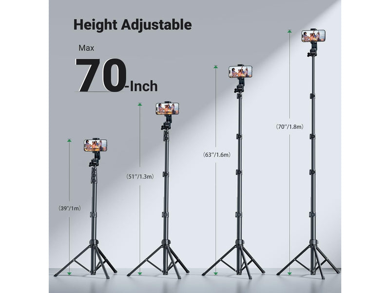 UGREEN 70 inch Aluminum Phone Tripod with Bluetooth Remote