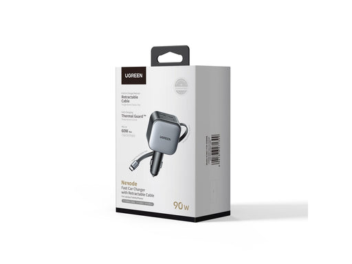 UGREEN 90 W Fast Car Charger with Retractable Cable