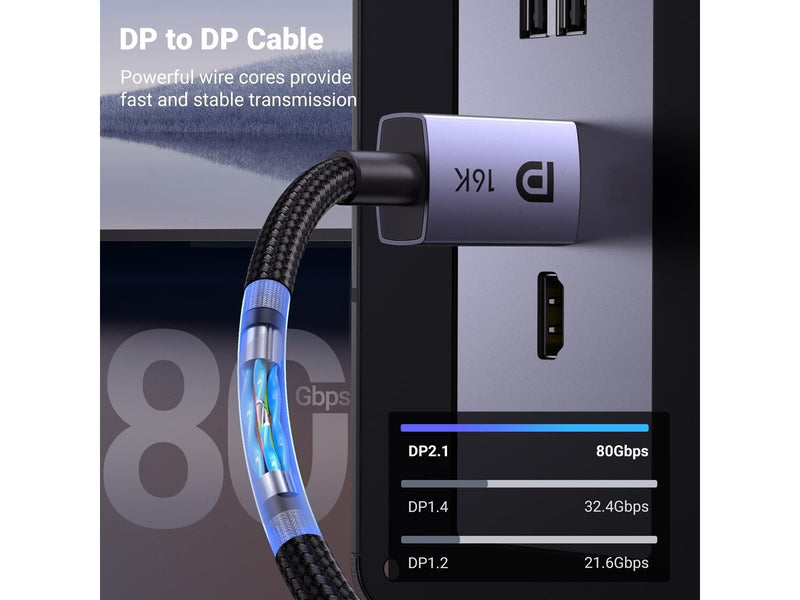 UGREEN DisplayPort 2.1 - 2m - Black