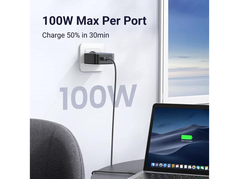 UGREEN Nexode GaN 100W Quad USB Charger - Black
