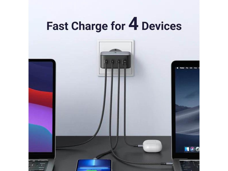 UGREEN Nexode GaN 100W Quad USB Charger - Black
