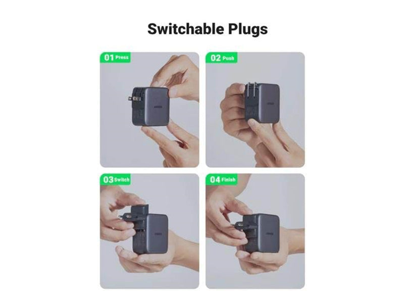 UGREEN Nexode GaN 65W Travel Adapter (US/UK/EU)