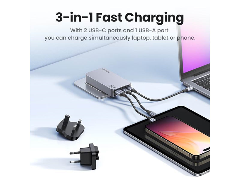 UGREEN Nexode Pro 65W 3-Port GaN Ultra-Slim Fast Travel Charger