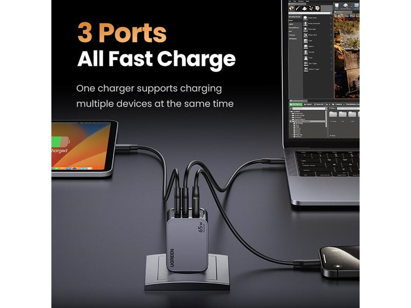 UGREEN Nexode Pro 65w 3-Port Gan Fast Charger