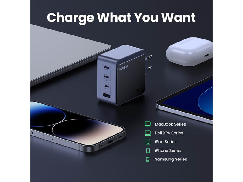 UGREEN Nexode S 100W 4-Port GaN PD Fast Charger (USB-A + 3x USB-C)