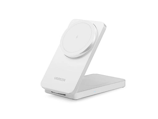 UGREEN Qi2 15w 2-In-1 Wireless Charger Magsafe Fast Charging Station White